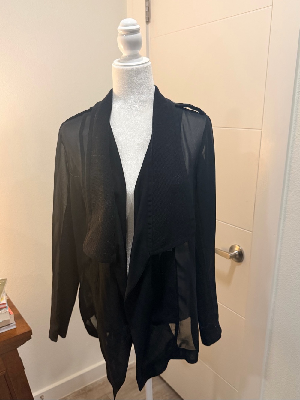 BCBGeneration - Black Lightweight Sheer Draped Women's Jacket